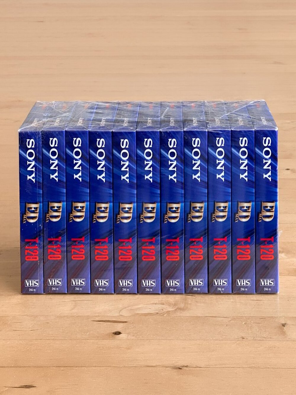 New 11-pack Sony ED Max T-120 Blank Videocassette Tapes